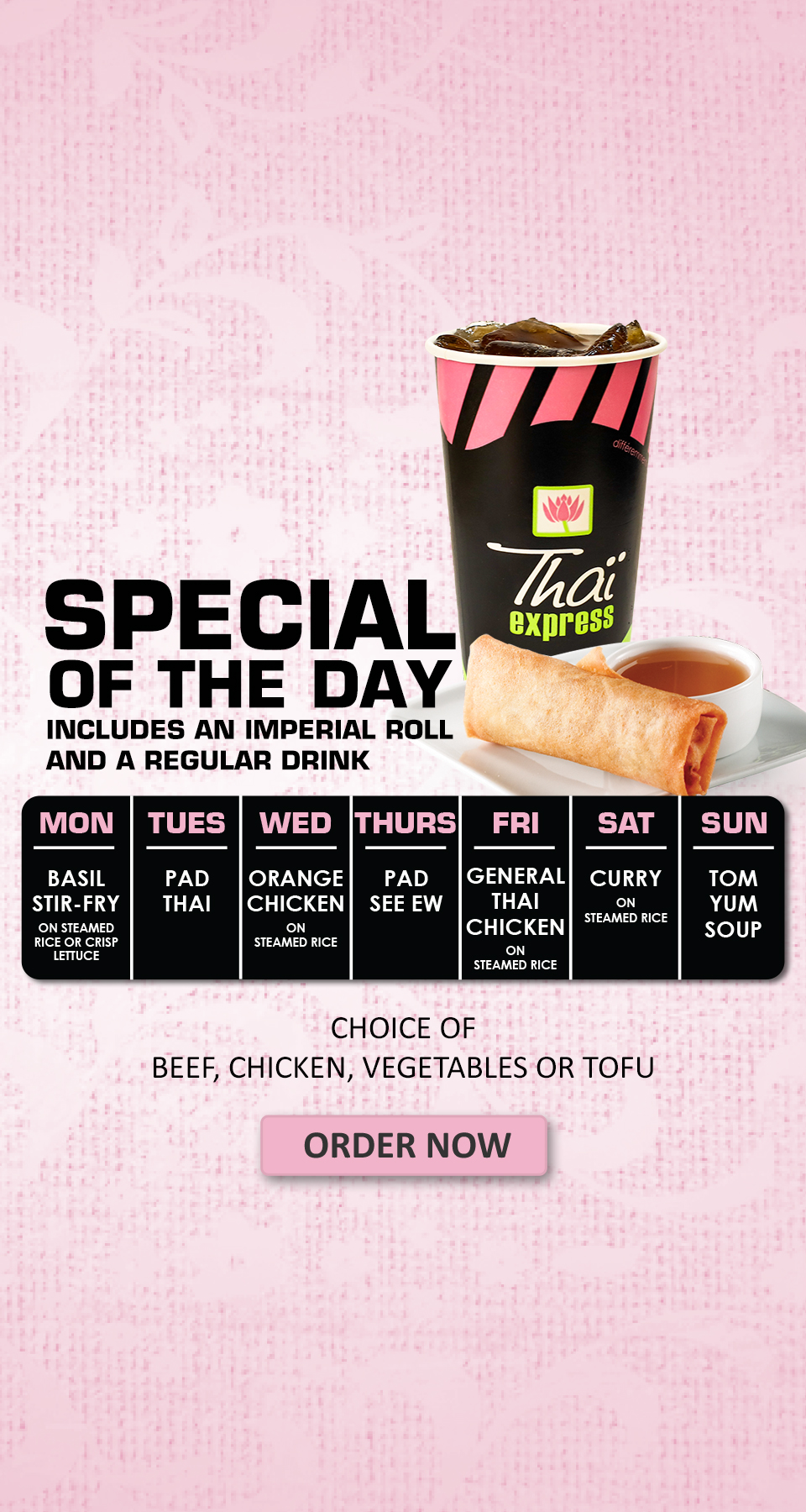 Thai deals express menu